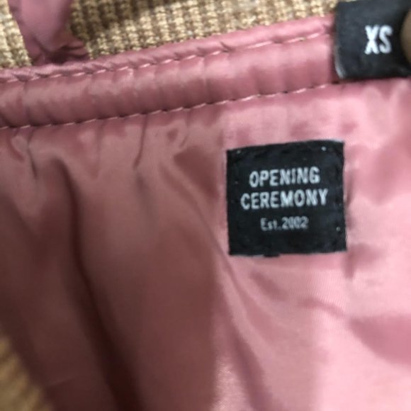 RARE OPENING CEREMONY TAN OVERSIZED BOMBER JACKET TUNIC SIZE XS - Picture 10 of 10